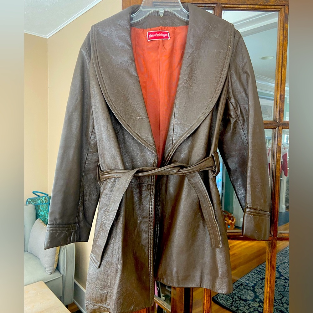 Vintage soft leather women’s coat! Heavy! Sz 12